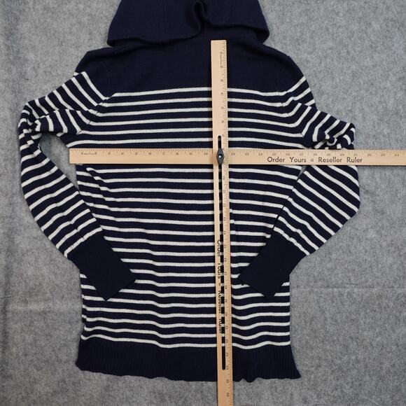 Ralph Lauren Sweater Womens Small Petite Navy White Striped Nautical Cowl Neck - Picture 6 of 9